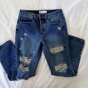 RSQ Ripped Blue Boyfriend Jeans